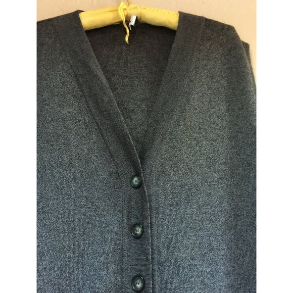 Genny Way Italy Men's Gray V-Neck Button Wool Knit Cardigan Sweater Vest Casual - Picture 4 of 9